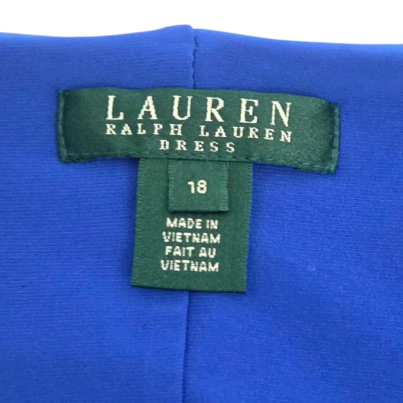 Ralph Lauren Stretch Sheath Dress NEW Career Cocktail Party Womens 18 Blue - Picture 8 of 11